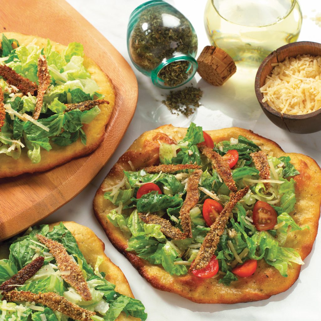 Anchovy Caesar Salad on Focaccia Season Brand Sustainable Canned