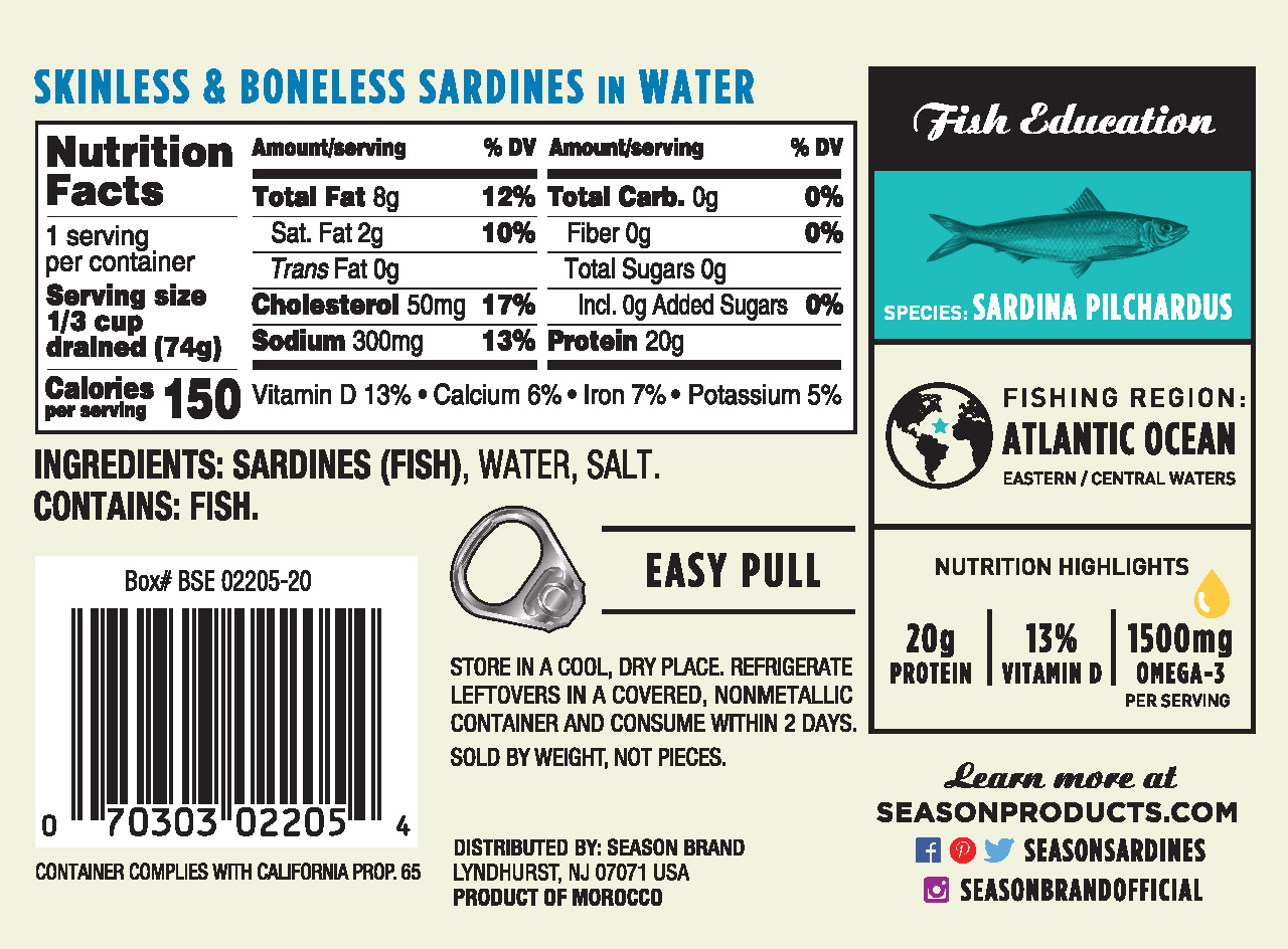 Sardines Season Brand Sustainable Canned Seafood