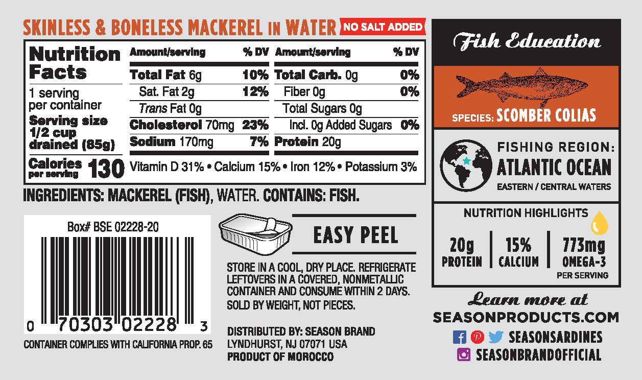 Mackerel Season Brand Sustainable Canned Seafood